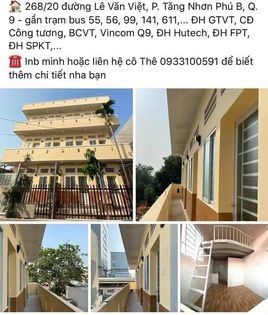 Xin chào mọi người ngày 17/1 bên mình trống phòng cần cho thuê nhé tại Lê Văn Việt Quận 9, Phòng đẹp nhé, 24m2