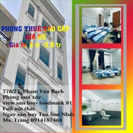 Phòng trọ Phạm Văn Bạch Gò Vấp, có ban công rộng thoáng mát, nội thất đủ, 25m2