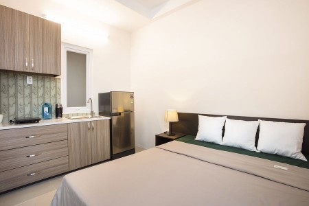 Phòng trọ cao cấp trong tòa nhà mới xây, thang máy thẻ từ hiện đại, nhà xe an ninh rộng rãi, 28m2