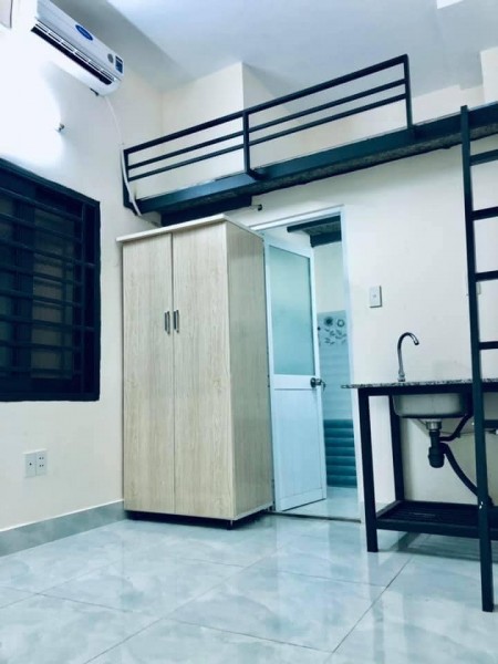 Cho thuê phòng mới xây - giờ giấc tự do, phòng có gác, có tủ quần áo, quạt, kệ bếp nấu ăn., 28m2