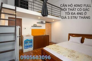 Phòng mới diện tích 40m2 có gác, giá thuê 3tr5/tháng ở được tối đa 4 người ngay đầu cầu Rồng, 40m2