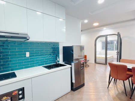 Căn hộ 1PN full nội thất, thiết kế đẹp, ban công, máy giặt riêng, 35m2