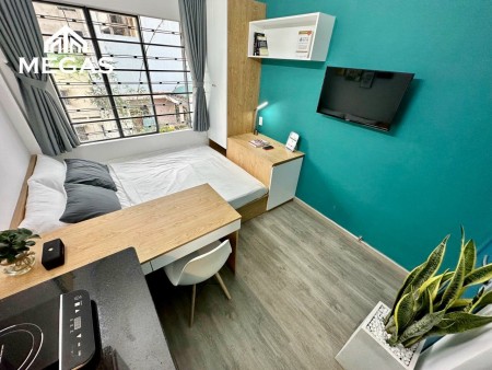 Cho thuê căn hộ full nội thất- cửa sổ- bancol lớn- máy giặt riêng- an ninh- Trần Quang Diệu, 25m2