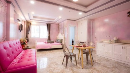 Kdc Trung Sơn trống sẵn căn hộ full nội thất tone hồng, giá tốt, tiện nghi, 30m2