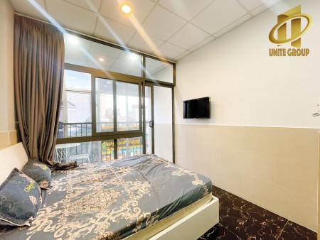 Căn hộ Studio full nội thất, ban công rộng, thoáng , mặt tiền đường sát chợ Tân Mỹ, 30m2