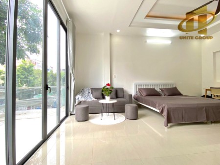 Căn hộ Studio mới xây full nội thất đủ tiện nghi ban công rộng thoáng, 35m2