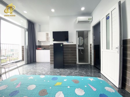 Cho thuê căn hộ mini đầy đủ tiện nghi, thoáng, sáng ban công rộng gần Lottemart, 30m2