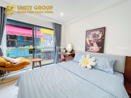 Cho thuê căn hộ dịch vụ full nội thất cai cấp dạng Studio ban công lớn Quận 1 gần Bùi Viện, 40m2