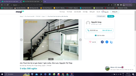 cho Thuê Căn hộ có gác Quận 7 gần Khu Chế Xuất, Trần Xuân , Huỳnh Tấn Phát, 20m2