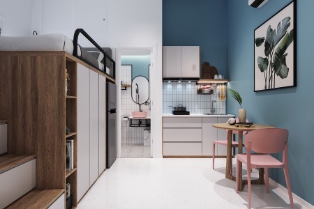 CĂN HỘ STUDIO TONE NGỌC LAM TẠI TRUNG TÂM QUẬN 7, 30m2