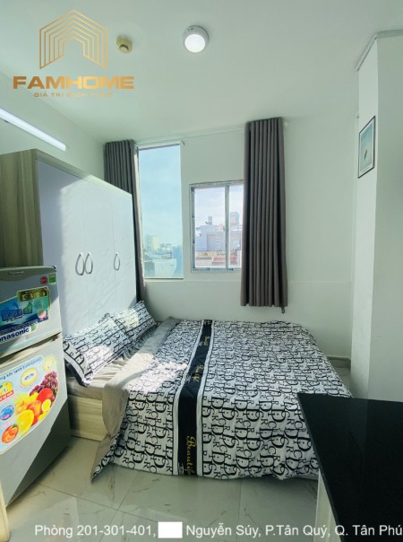 Studio cửa sổ trời cho thuê, phòng full nội thất giá rẻ gần chợ Tân Hương, 25m2