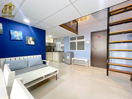 Căn hộ duplex gác cao cực rộng - Cửa sổ siêu thoáng view đẹp - Nội thất đủ tiện nghi - Gần Lotte Q7, 35m2