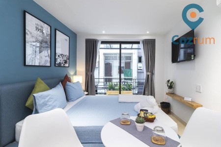 Cho thuê Căn hộ Quận 1 , ban công lớn phố yên tĩnh, cầu nguyễn văn cừ, 30m2
