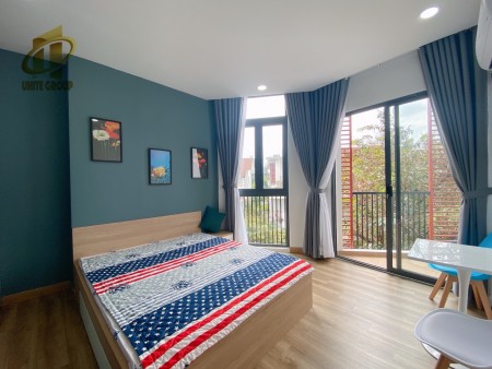 Căn hộ ban công, siêu đẹp, Full nội thất, gần Vòng xoay Trung Sơn, Cao Đẳng Viewtj Mỹ, 27m2