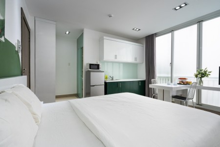 Cho thuê căn hộ studio cửa sổ rộng, Q3 gần CV Tao Đàn, Dinh Độc Lập, ĐH. Mở cs1, 30m2