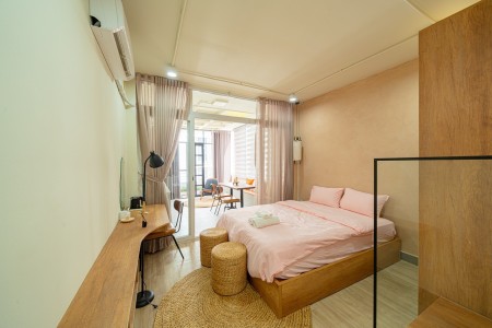 Trống sẵn 1PN full nội thất, Ban công, Quận 1, gần Công viên Lê Văn Tám, gần Đh Mở, 35m2