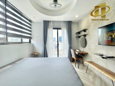 Căn Hộ Studio Ban công- Máy giặt riêng tiện di chuyển Q4, gần siêu thị Go, 30m2