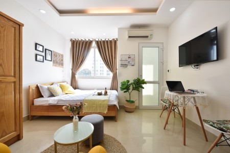 Cho thuê căn hộ Studio, Trần Hưng Đạo Q1 gần Bùi Viện, Chợ Thái Bình, 40m2