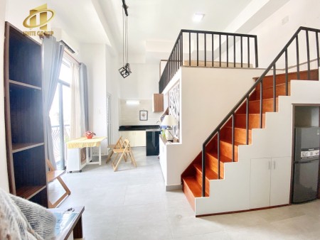 Căn hộ Duplex ban công full NT máy giặt riêng gần Kcx Tân Thuận, Giáp Q4, Q1, 40m2