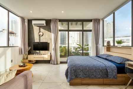 Căn Hộ Ngập Nắng Ban Công có Thang Máy Giặt Sấy Riêng ngay Công Viên Lê Thị Riêng, 45m2