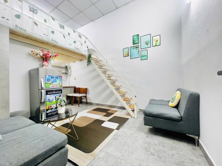 Trống lại căn hộ có gác (duplex) - full nội thất - khu Bàu Cát quận Tân Bình, 35m2