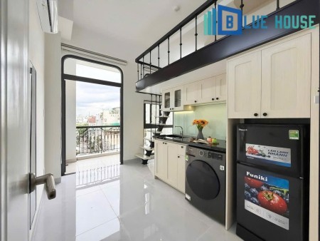 Căn Hộ Có Gác Ban Công Cho Thuê Quận Tân Bình Full Nội Thất Ngay Học viện Hàng Không Cộng Hoà, 35m2