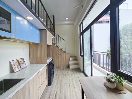 Cho thuê duplex ban công full nội thất mới 100%. Gần Lotte, TDT, RMIT, 38m2