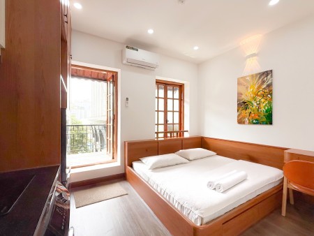 Cho thuê căn hộ studio ban công full nt Thạch Thị Thanh gần công viên Lê Văn Tám quận 1, 45m2