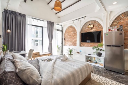 CHO THUÊ CĂN HỘ 1 PHÒNG NGỦ FULL NỘI THẤT – CÓ BAN CÔNG – GẦN SÂN BAY TÂN SƠN NHẤT, 35m2