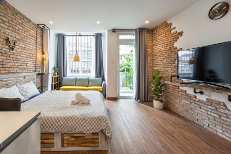 CĂN HỘ STUDIO BAN CÔNG VIBE VINTAGE QUẬN 1, 50m2