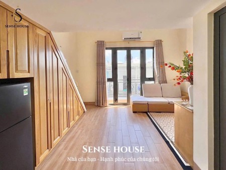 Cho thuê căn hộ Duplex gác lửng gỗ Cách Mạng Tháng 8 Q10 - Phòng mới tinh, full nội thất, ban công, 35m2